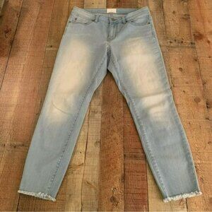 Caslon women's size 27 denim light wash jeans ankle cropped skinny